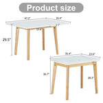 ZUN White sintered stone tabletop with rubber wooden legs, foldable computer desk, foldable office desk, W1151P145183