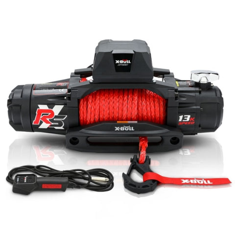 ZUN X-BULL 13000 LBS 12V Electric Winch XRS Speed with Wireless Remote and Synthetic Rope for UTVs/SUVs W121851252