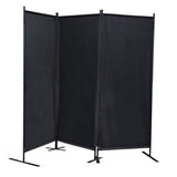 ZUN 6 Ft Modern Room Divider, 3-Panel Folding Privacy Screen w/ Metal Standing, Portable Wall Partition, W2181P154697