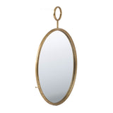 ZUN 22" x 28" Circle Wall Mirror with Gold Iron Frame, Accent Mirror for Living Room, Entryway, Office W2078124345
