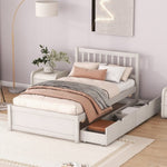 ZUN Modern Design Wooden Twin Size Platform Bed with 2 Drawers for White Washed Color W697121849