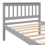 ZUN Twin Bed with Headboard and Footboard for Kids, Teens, Adults,with a Nightstand,Grey W50459229