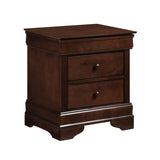 ZUN Louis Philippe Style 1pc Nightstand of Drawers Brown Cherry Finish Okume Veneer Bedroom Furniture B01153390