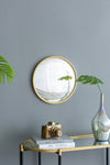 ZUN D15" Gold Round Mirror, Circle Mirror with Iron Frame for Living Room Bedroom Vanity Entryway W2078126760