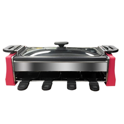 ZUN Raclette Grill 8-person tray with lid non stick coating, deeper tray with 8 mini W1676107063