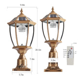 ZUN Retro gold Solar Column Headlights With Dimmable LED W1340133339