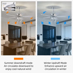 ZUN 52 inch 4 Lights Ceiling Fan with 5 Wood Blades, Two-color fan blade, AC Motor, Remote Control, W1592123233