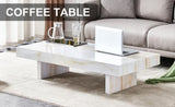 ZUN A modern and practical coffee table with imitation marble patterns, made MDF material. The fusion W1151132118