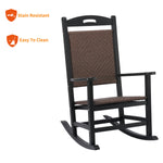 ZUN Poly Lumber Patio Rattan High Back Rocking Chair 57704713