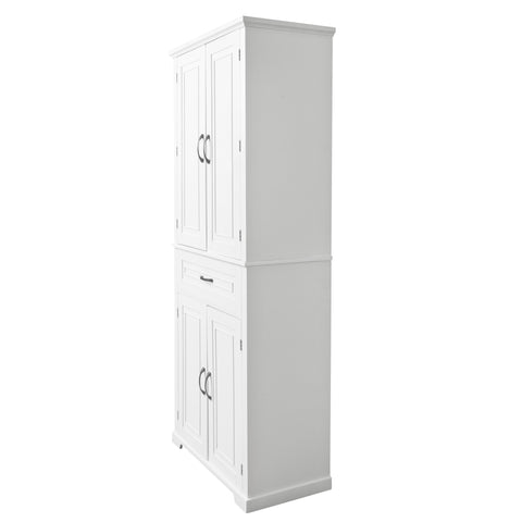 ZUN Bathroom Storage Cabinet with Doors and Drawer, Multiple Storage Space, Adjustable Shelf, White WF308204AAK