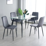 ZUN Indoor Velvet Dining Chair, Modern Dining Kitchen Chair with Cushion Seat Back Black Coated Metal W210125540