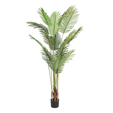 ZUN FCH 6FT Green Plastic 16 Leaf Palm Tree Simulation Tree 62955485