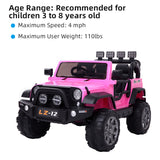 ZUN 12V Kids Ride On Car Toy Jeep Rechargeable Battery 4 mph Remote Control Pink US 35200377
