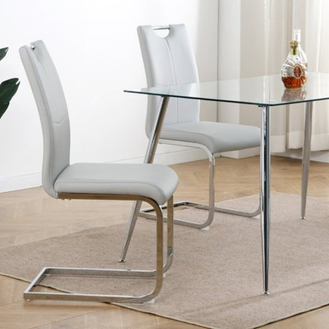 ZUN Modern Dining Chairs with Faux Leather Padded Seat Dining Living Room Chairs Upholstered Chair with W210127282