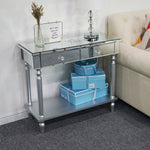 ZUN Two Drawers With Shelf Mirror Table Dressing Table Console Table 28984500