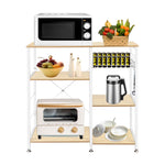ZUN 3-Tier Kitchen Baker's Rack Utility Microwave Oven Stand Storage Cart Workstation Shelf White Oak 16779105