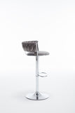 ZUN Set of 2 Bar Stools,with Chrome Footrest and Base Swivel Height Adjustable Mechanical Lifting Velvet W1249123939