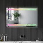 ZUN FCH 40*24in Symphony Elements Aluminum Alloy Rectangular Built-In Light Strip With Anti-Fog Touch 96582152