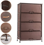 ZUN Fabric 4 Drawers Storage Organizer Unit Easy Assembly; Vertical Dresser Storage Tower for Closet; W2181P147468