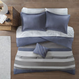 ZUN Striped Comforter Set with Bed Sheets B03595907
