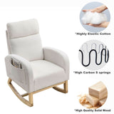 ZUN [Video] Welike 27.6"W Modern Accent High Backrest Living Room Lounge Arm Rocking Chair, Two Side W83472313