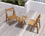 ZUN HIPS Material Outdoor Bistro Set Foldable Small Table and Chair Set with 2 Chairs and Rectangular W1209107732