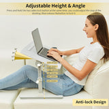 ZUN Lap Desk for, Portable Bed Table Desk, Desk with LED Light and Drawer, Adjustable 50355698