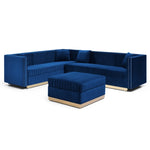 ZUN Contemporary Vertical Channel Tufted Velvet Big Size Ottoman Modern Upholstered Foot Rest for Living W1117127177