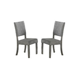 ZUN Set of 2 Upholstered Fabric Dining Chairs, Grey SR011773