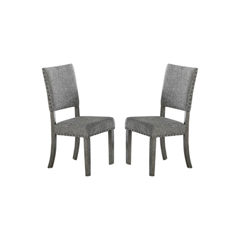 ZUN Set of 2 Upholstered Fabric Dining Chairs, Grey SR011773