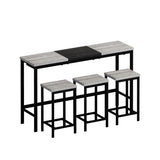 ZUN Modern Design Kitchen Dining Table, Pub Table, Long Dining Table Set with 3 Stools, Convenient W757P146464
