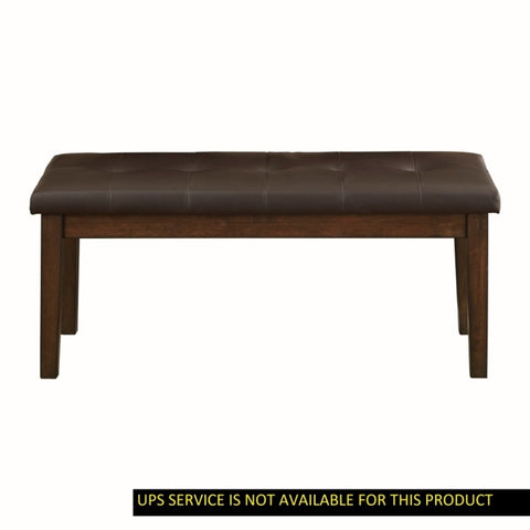 ZUN Transitional Dining 1pc Wooden Bench Button-Tufted Seat Light Rustic Brown Finish B01176990
