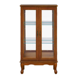 ZUN Curio Cabinet Lighted Curio Diapaly Cabinet with Adjustable Shelves and Mirrored Back Panel, W169391690