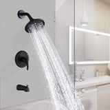 ZUN Single Handle 5-functions Shower Head Set with Tub Spout W121943303