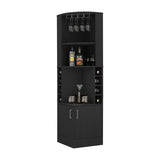 ZUN Wenzel 8-Bottle 2-Shelf Bar Cabinet Black Wengue B062P164342