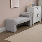 ZUN COOLMORE Modern Ottoman Bench, Bed stool made of loop gauze, End Bed Bench, Footrest for Bedroom, W395121406