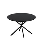 ZUN 47.24'' Modern Cross Leg Round Dining Table, Black Top Occasional Table, Two Piece Removable Top, W757140950