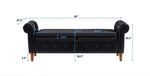 ZUN Multifunctional Storage Rectangular Sofa Stool- Black 08677066