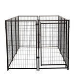 ZUN 10-Panel Heavy Duty Metal Dog Kennel, Pet Playpen With Door, Outdoor Backyard Fence for Dogs Pets, W2181P155563