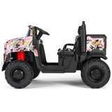 ZUN Power Electric 2-Seater Kids Ride On Truck Tractor w/Trailer 3 Speed RC Pink 44723791