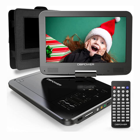 ZUN DBPOWER 12" Portable DVD Player with 10" Swivel Display Screen, 5-Hour Rechargeable Battery SD/ USB 68144949