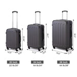 ZUN 3-Piece Luggage Expandable Lightweight Travel Suitcase Set with Code Lock, Spinner Wheels, 20/24/28 W2181P146762
