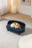 ZUN Scandinavian style Elevated Dog Bed Pet Sofa With Solid Wood legs and Bent Wood Back, Velvet W794125977