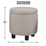 ZUN JST Home Decor Upholstered Round Fabric Tufted Footrest Ottoman, Ottoman with Storage for Living W1958125495