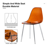 ZUN Modern simple golden brown dining chair plastic chair armless crystal chair Nordic creative makeup W1151P143518
