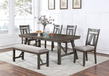 ZUN Dining Room Furniture 1x Bench Rich Dark Brown Finish Fabric Cushion Seat B01163923