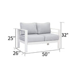 ZUN Wholesale Aluminum Double Two Seater Couch Modern Sofa White Furniture For Patio Outdoor W1828140152