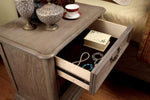 ZUN Rustic Natural Tone Finish Solid wood 1pc Nightstand Brass Hanging Pull Ball Bearing Metal Glides B011132070