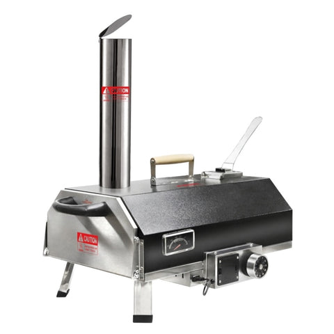 ZUN Black 12 Wood Fired Pizza Oven - Portable Hard Wood Pellet Pizza Oven - Ideal for Any W2196134325