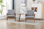 ZUN Accent Chairs Set of 2 with Table, Mid Century Modern Accent Chair, Wood and Fabric Armchairs W153982254